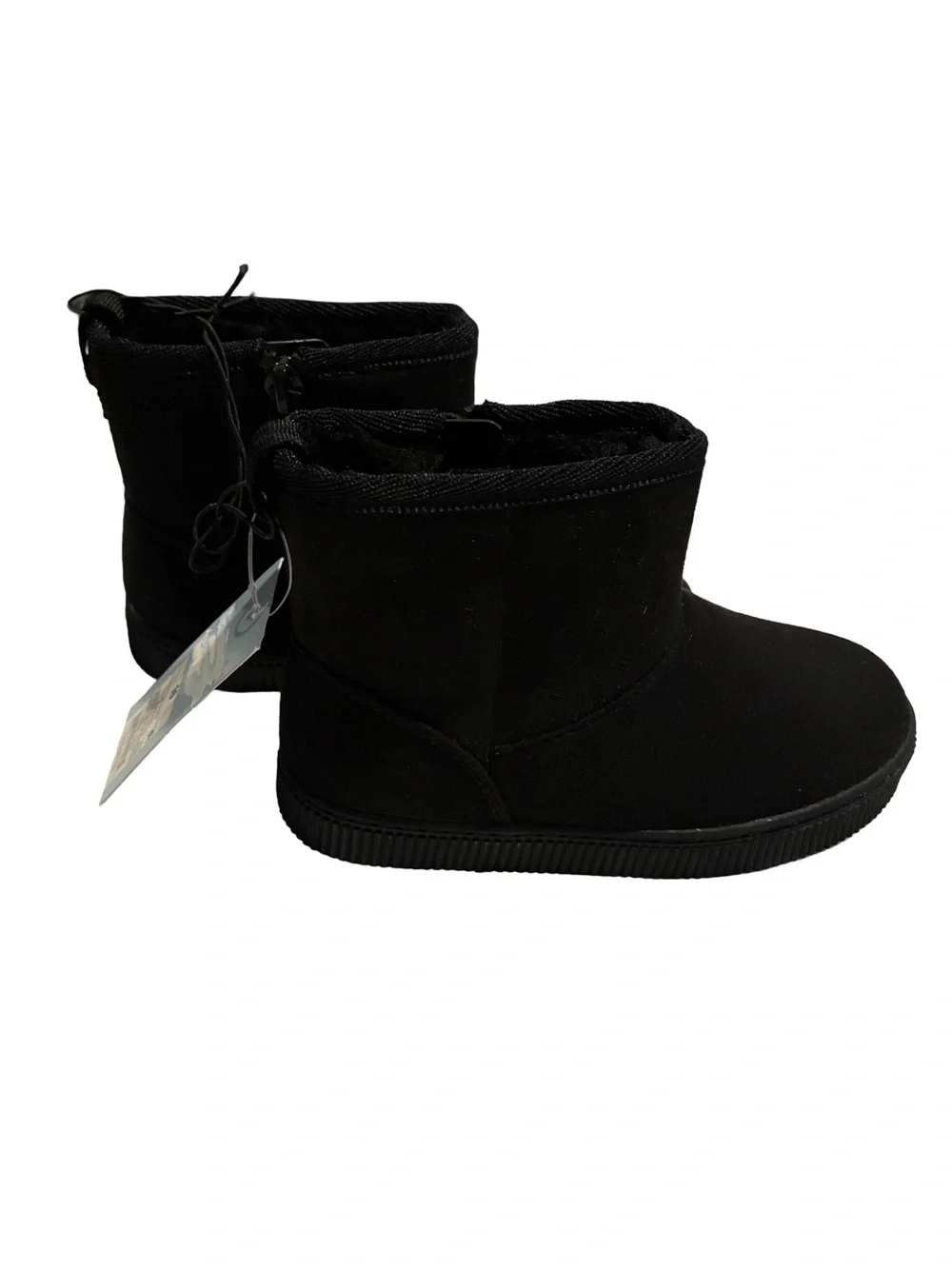 Cat & Jack Kids Black Faux Suede Booties with Zipper Size 10 NWT